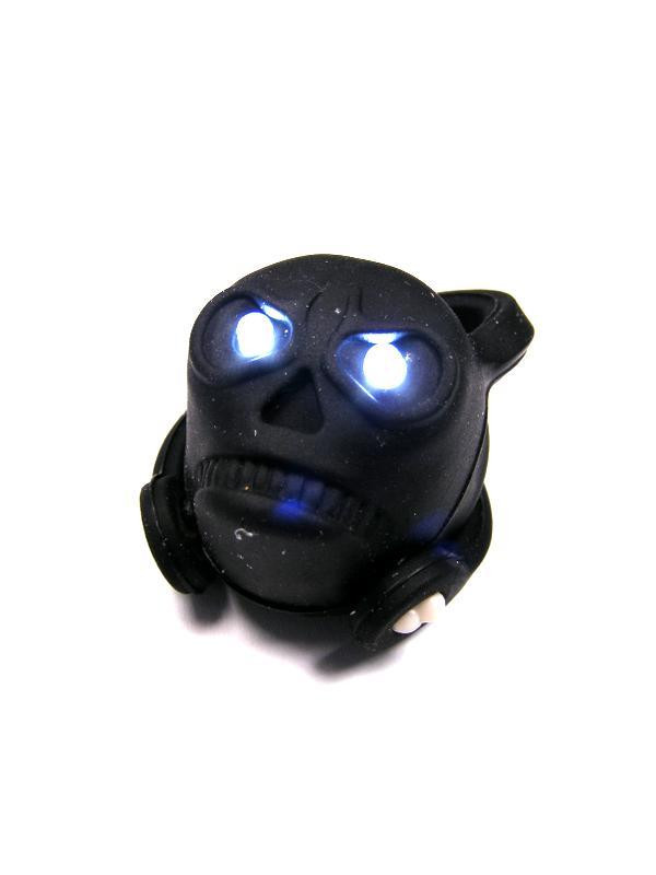LAMPA P. SKULL CZARNA 2 WHITE LEDS BEZ BATERII