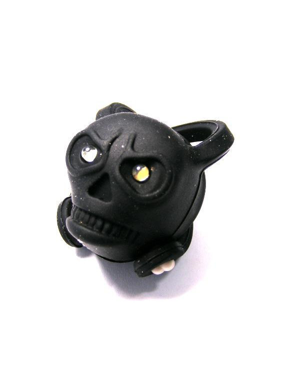 LAMPA P. SKULL CZARNA 2 WHITE LEDS BEZ BATERII