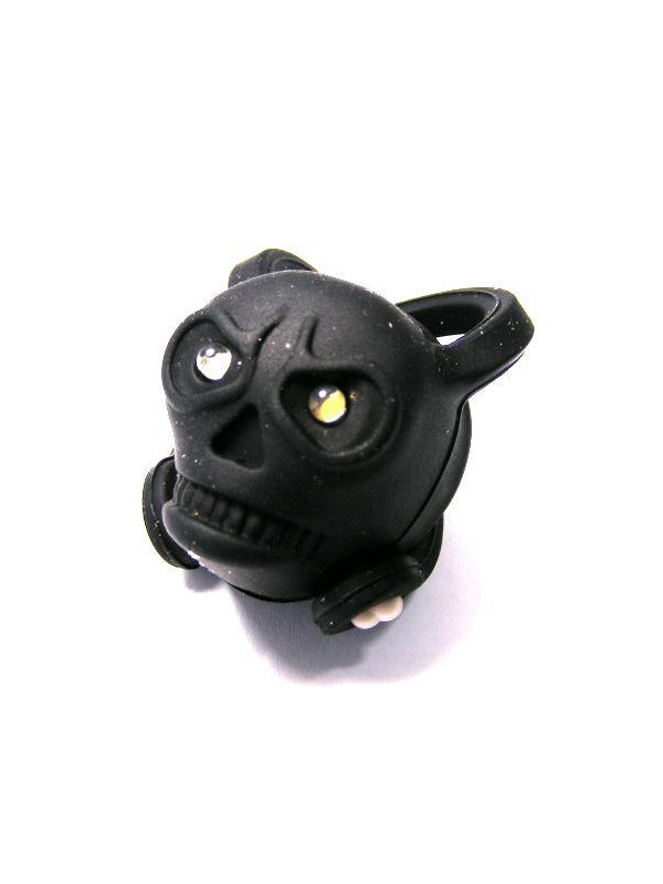 LAMPA P. SKULL CZARNA 2 WHITE LEDS BEZ BATERII