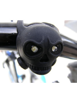 LAMPA P. SKULL CZARNA 2 WHITE LEDS BEZ BATERII