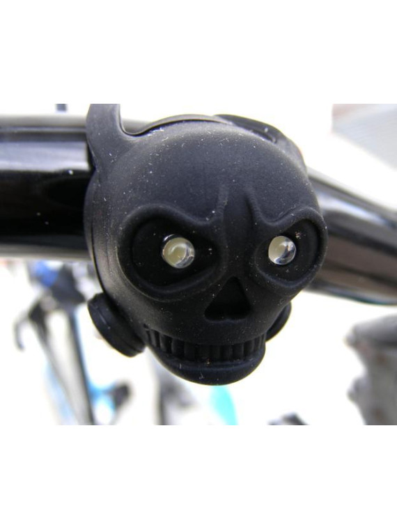 LAMPA P. SKULL CZARNA 2 WHITE LEDS BEZ BATERII