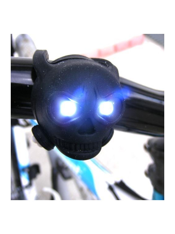 LAMPA P. SKULL CZARNA 2 WHITE LEDS BEZ BATERII