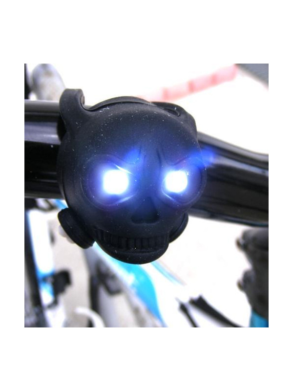 LAMPA P. SKULL CZARNA 2 WHITE LEDS BEZ BATERII