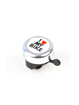 DZWONEK I LOVE MY BIKE SREBRNY D: 49mm