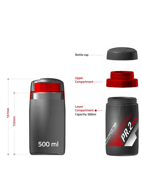BIDON - TOOLBOX RACEONE PR2 ROAD 0,5 L SZARY