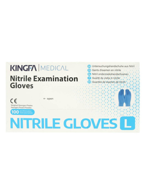 RĘKAWICZKI NITRYLOWE M 100SZT NIEBIESKIE