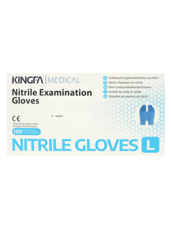 RĘKAWICZKI NITRYLOWE M 100SZT NIEBIESKIE