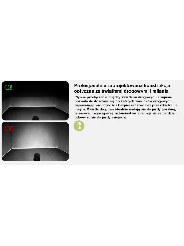 LAMPA PRZÓD GACIRON RAPTOR 3000 LUM USB 10000 MAH