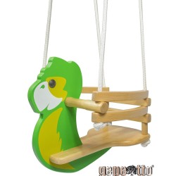 Gepetto drewniana huśtawka papuga